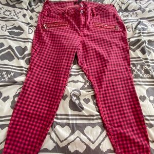 Torrid size 24 red plaid stretchy denim. Regular length.